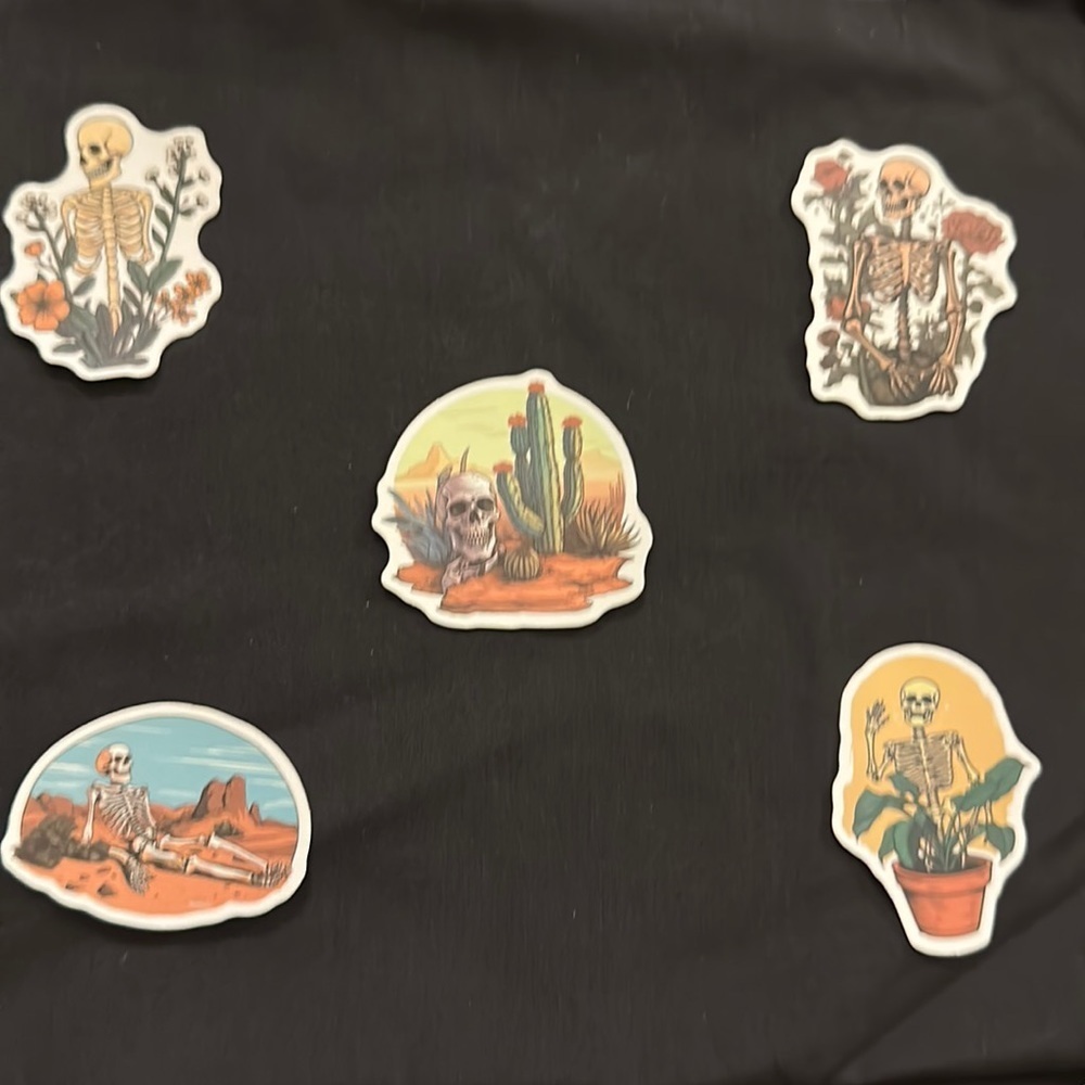 Floral skull stickers/decals.